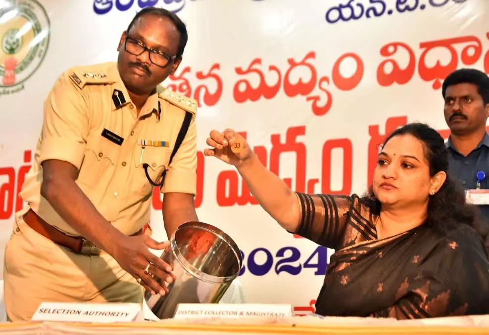 Private liquor shops allotted through lottery process Private liquor shops allotted through lottery process