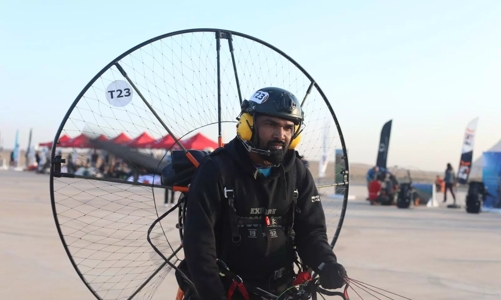 Sukumar Das Flies Paramotor with Indian flag over Giza Pyramids Sukumar Das Flies Paramotor with Indian flag over Giza Pyramids