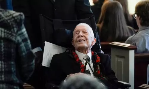 Former US president Jimmy Carter, 100, casts vote for Kamala Harris