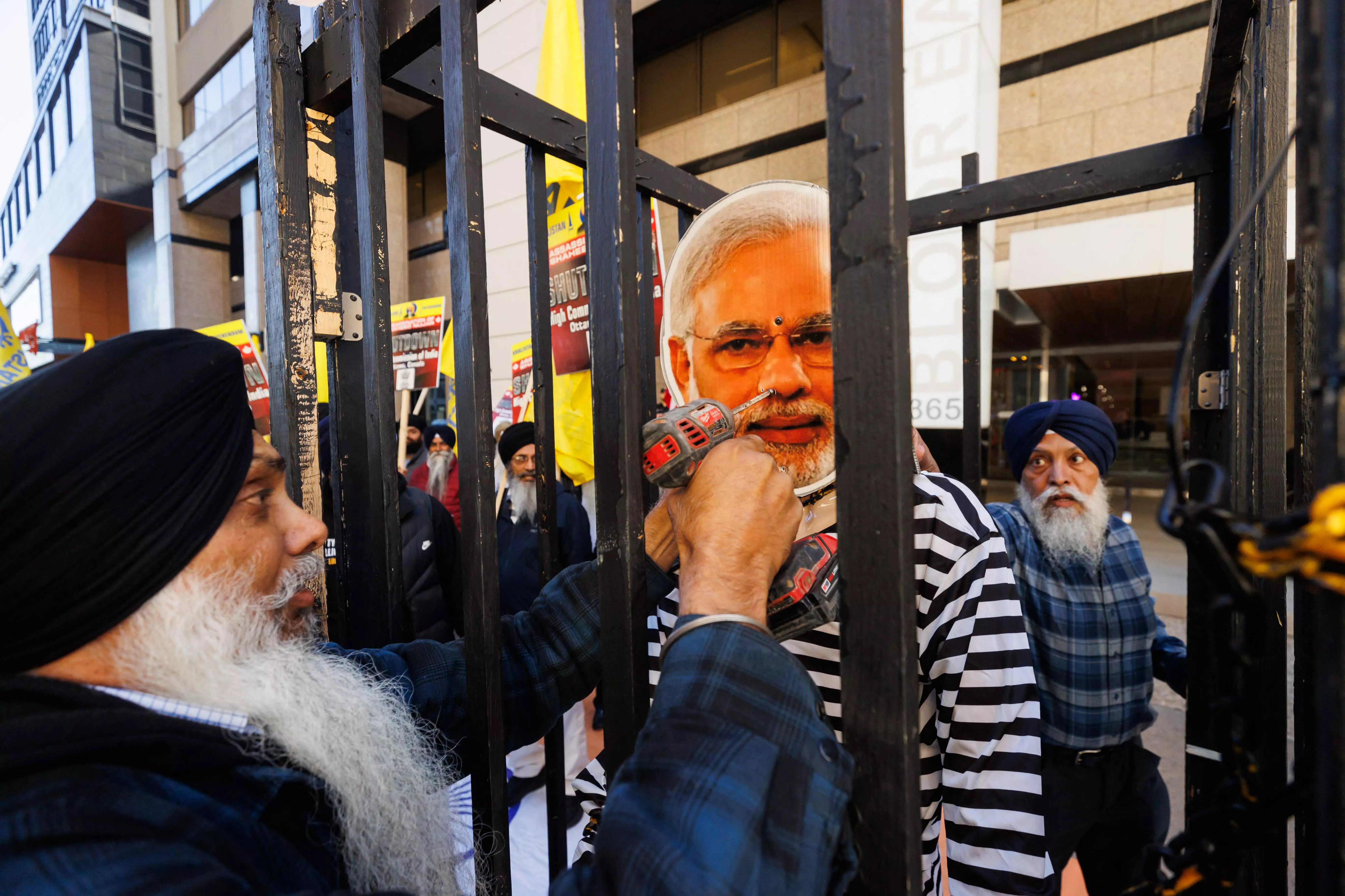 Khalistan Supporters Desecrate Indian Flags in Canada Khalistan Supporters Desecrate Indian Flags in Canada
