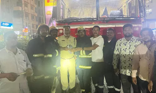 Fire Safety Officials Save Pigeon Hanging Near Musheerabad Metro