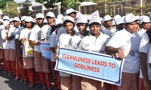 Film Actor Sudheer Babu Leads Walkathon to Promote Cleanliness in Vijayawada