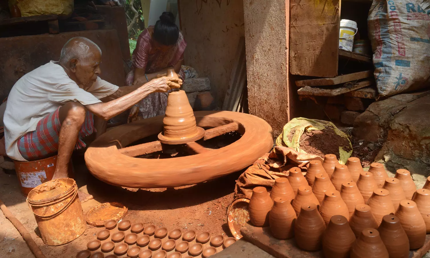 Ancient tradition of Diya making persists in Vizags Potter Street