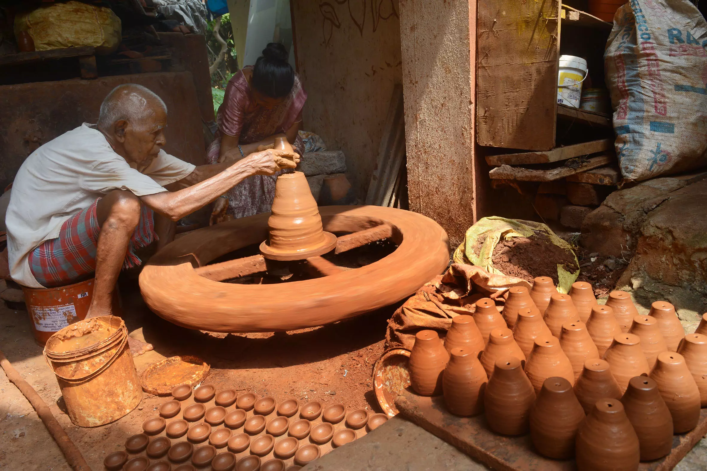 Ancient tradition of Diya making persists in Vizags Potter Street Ancient tradition of Diya making persists in Vizags Potter Street