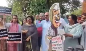 BJP holds protests against Kejriwal, alleges misuse of taxpayers money in Sheeshmahal