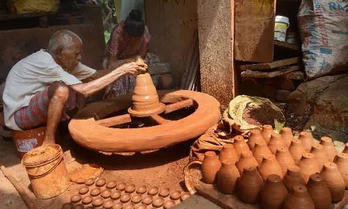 Ancient tradition of Diya making persists in Vizags Potter Street