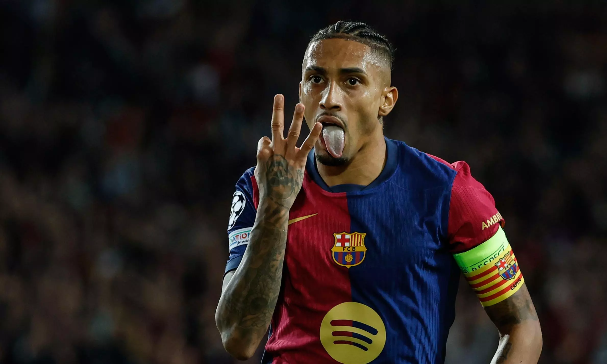 UEFA Champions League Raphinha Hat trick Helps Barcelona Thrash Bayern 