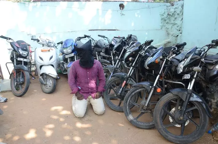 Nuzvid police arrest three interstate thieves, recover 19 stolen bikes Nuzvid police arrest three interstate thieves, recover 19 stolen bikes
