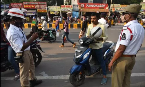 Traffic chaos at ECIL due to students protest