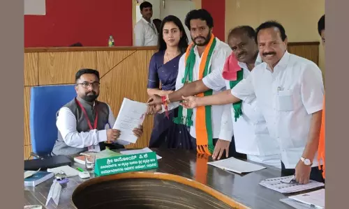 Nikhil Kumaraswamy Files Nomination for Channapatna By-Election