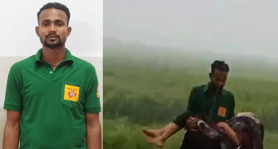 Odisha Ambulance worker becomes hero amid Cyclone Dana’s wrath Odisha Ambulance worker becomes hero amid Cyclone Dana’s wrath