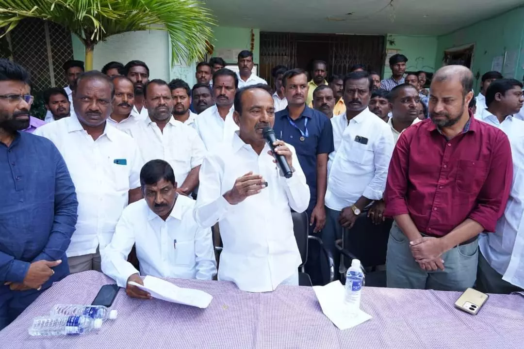 Govt trying to take back assigned land from farmers in Dundigal village: Etala Govt trying to take back assigned land from farmers in Dundigal village: Etala