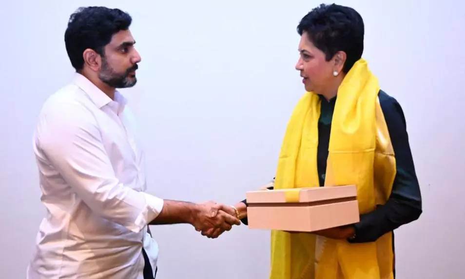 Lokesh Seeks Support of Indra Nooyi to Build Brand AP Lokesh Seeks Support of Indra Nooyi to Build Brand AP