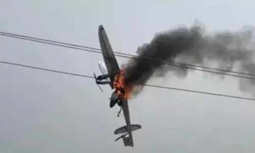 Survey drone catches fire in Vikarabad