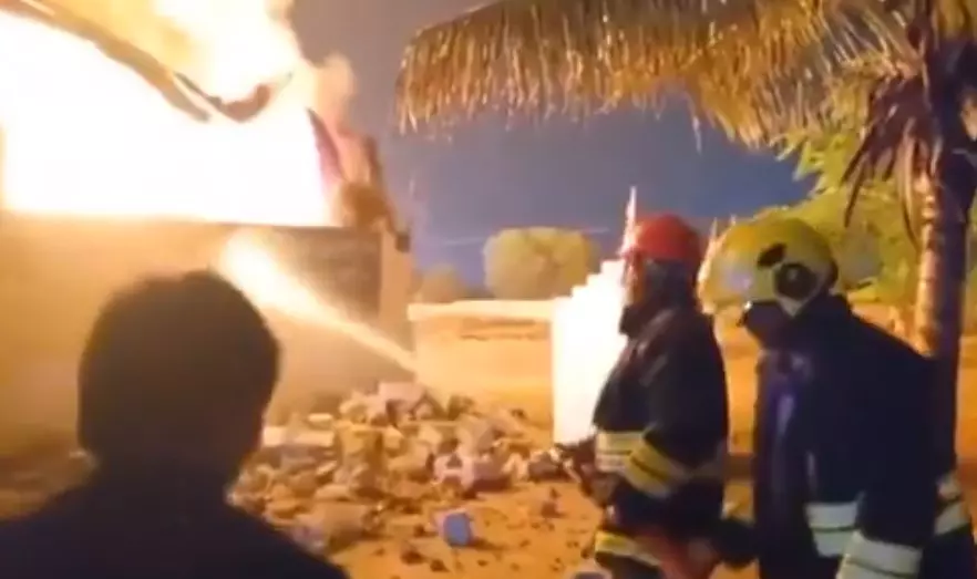 Fire in shoe factory in northwest Delhi