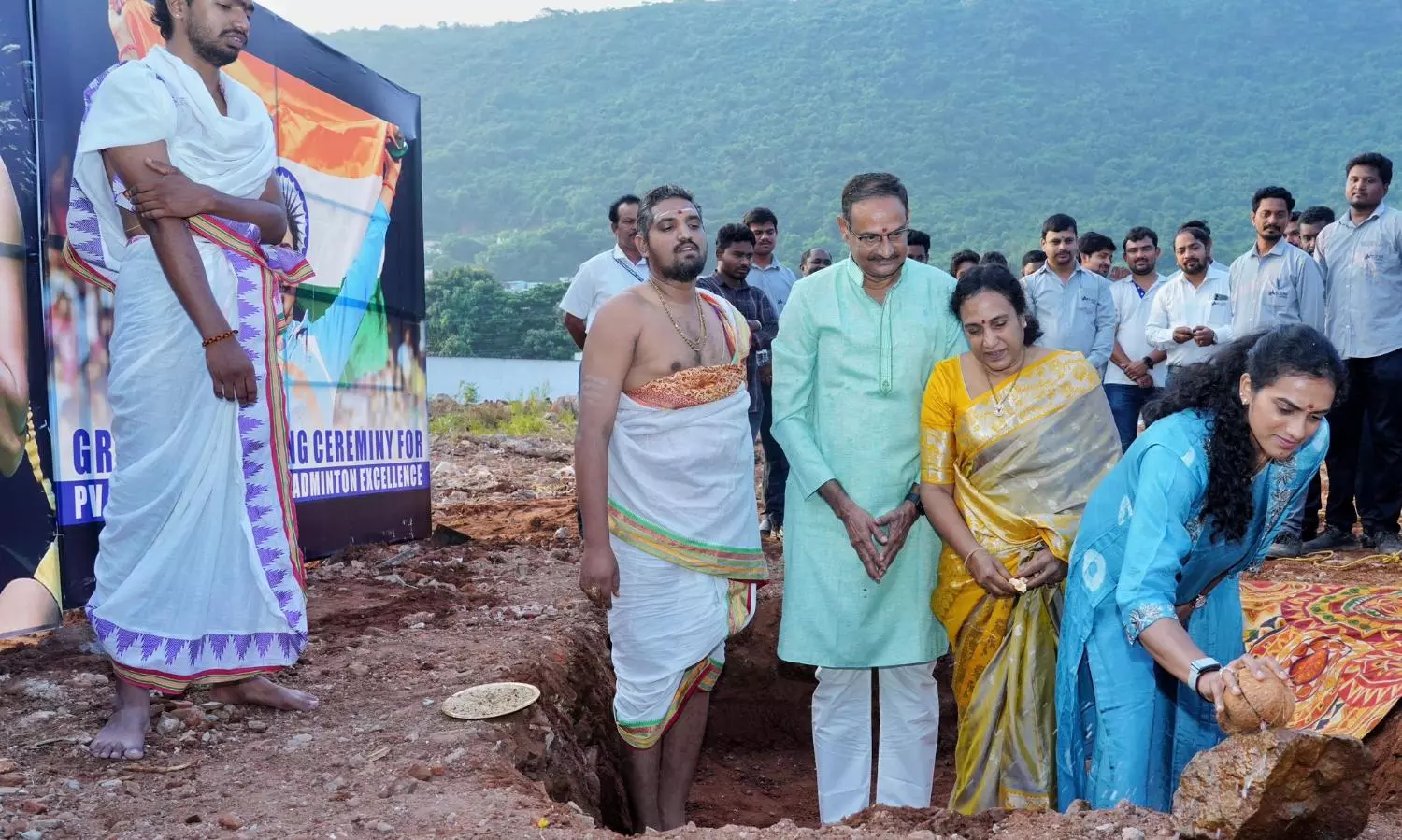 Foundation ceremony held for PV Sindhu Sports Academy