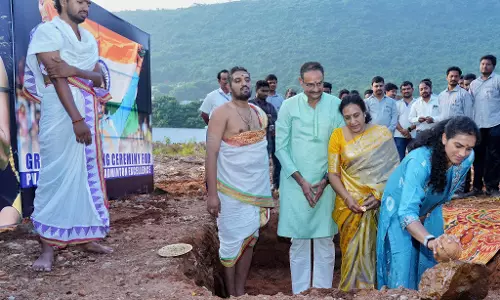 Foundation ceremony held for PV Sindhu Sports Academy