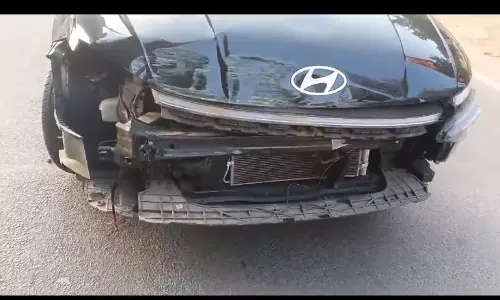 Hyderabad: Speeding bus collides with car, causes chaos near ESI Metro station