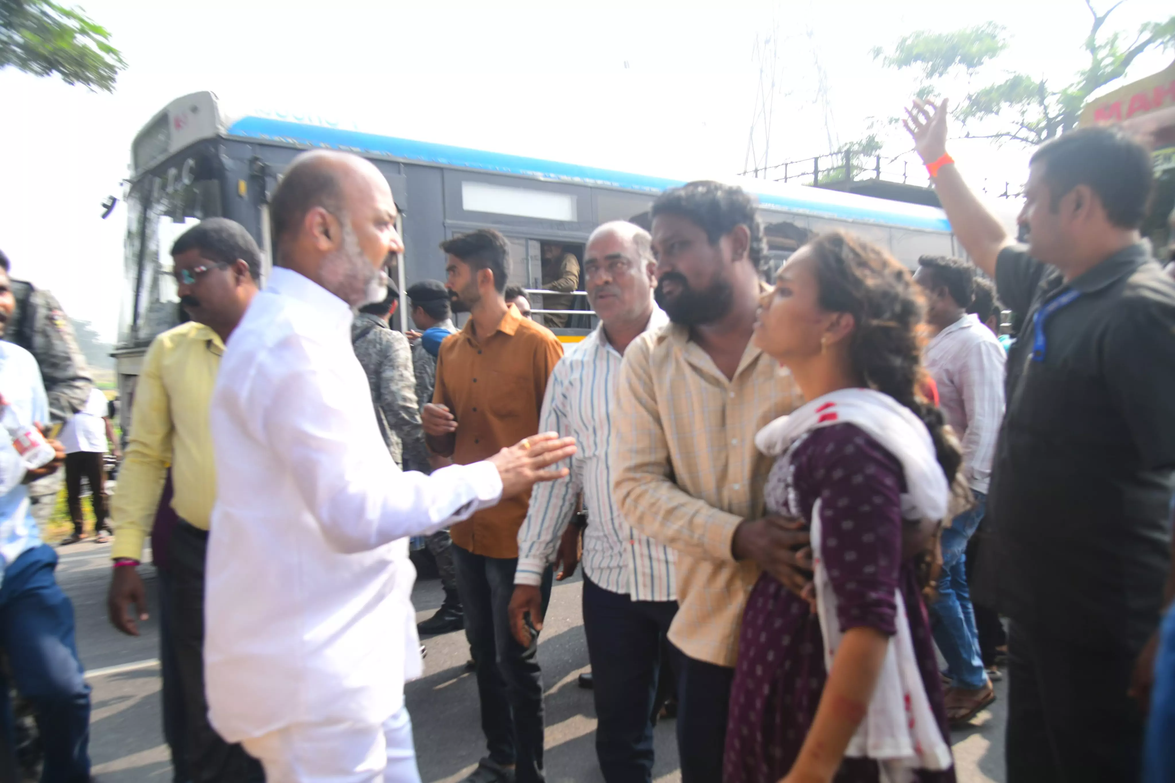 Union Minister Bandi Sanjay Kumar rescues woman