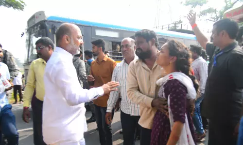 Union Minister Bandi Sanjay Kumar rescues woman