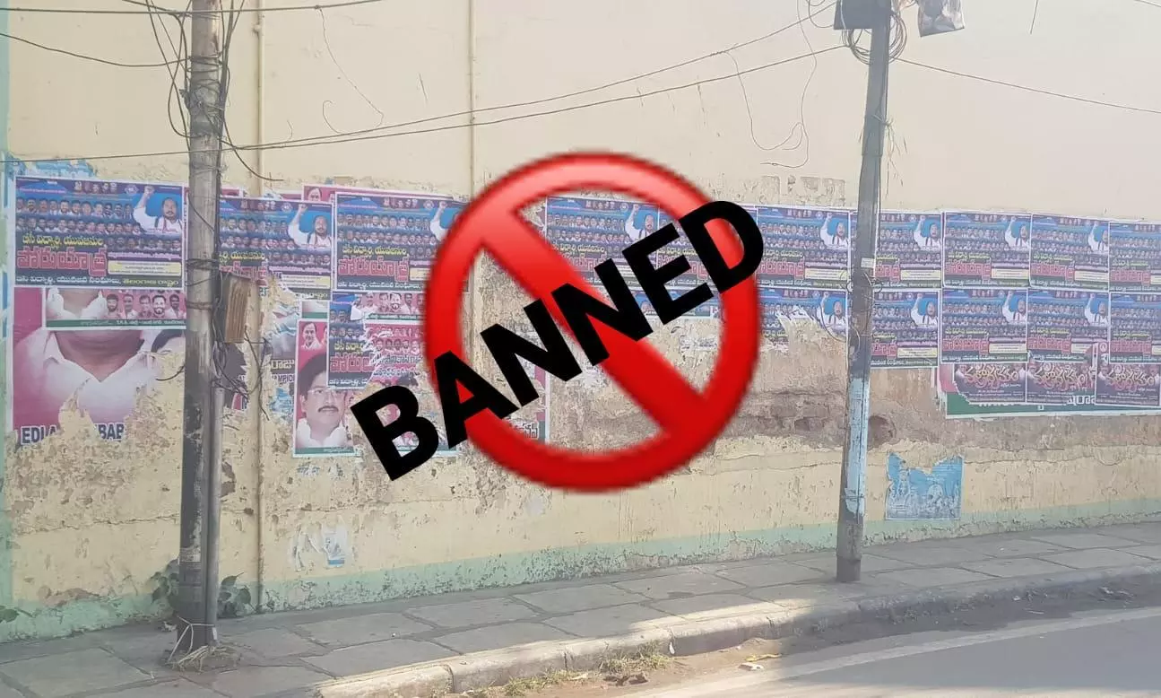 Hyderabad: Illegal Posters Deface City Walls
