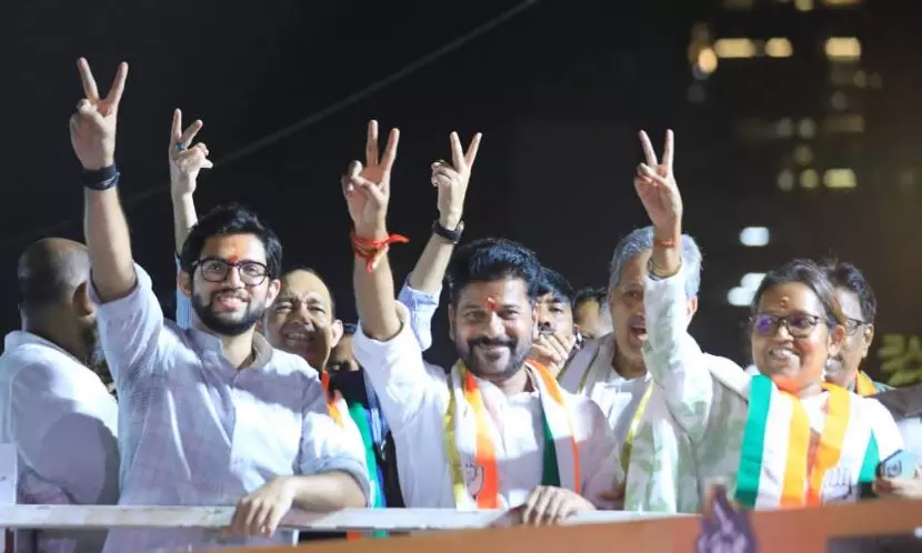 Revanth holds roadshow in support of Aaditya Revanth holds roadshow in support of Aaditya