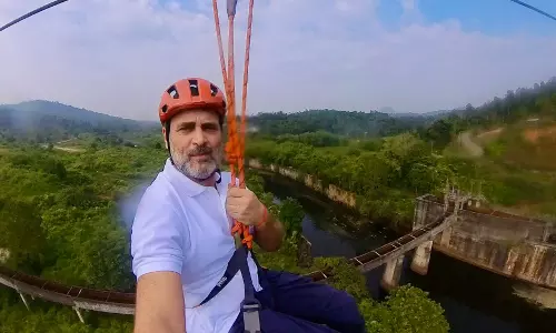 Rahul Gandhi tries ziplining: A thrilling experience captured
