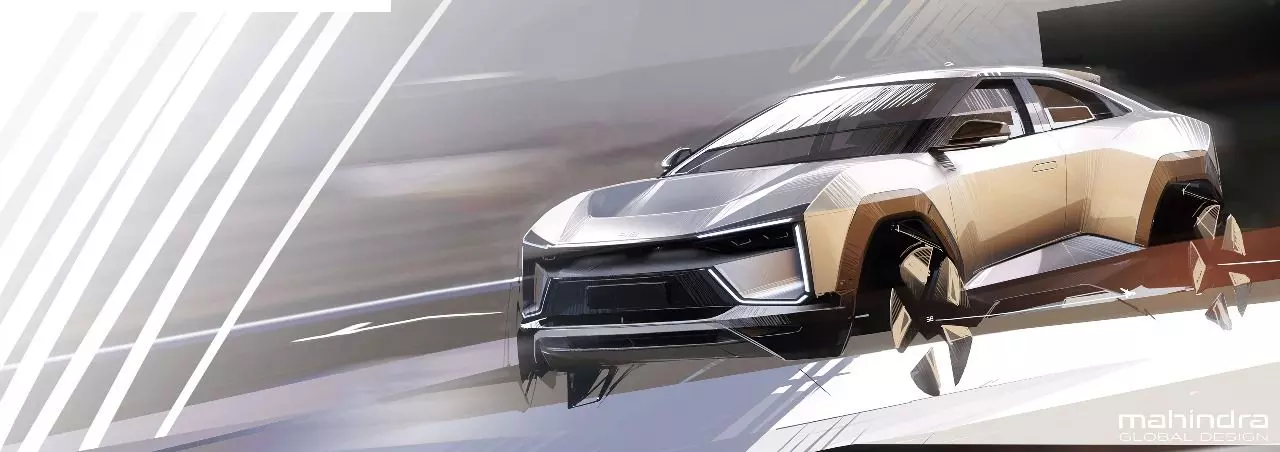 Design Sketches of New Mahindra XEV 9e and BE 6e Revealed Design Sketches of New Mahindra XEV 9e and BE 6e Revealed