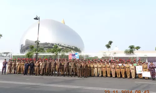 Hyderabad: NCC Cadets March from Ambedkar Statue to Martyrs Memorial