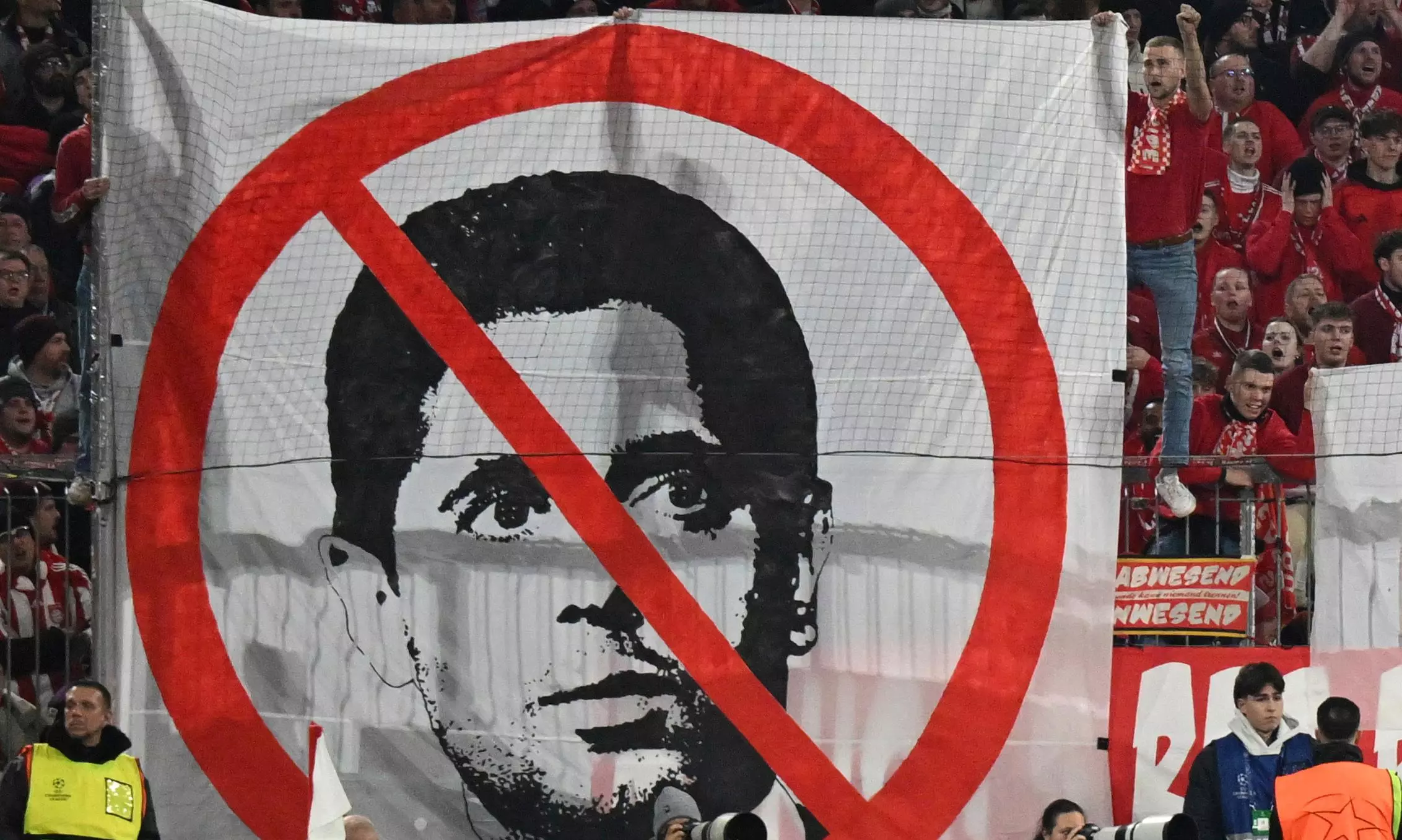 Champions League: Bayern Munich fans protest against PSG president Nasser Al-Khelaifi Champions League: Bayern Munich fans protest against PSG president Nasser Al-Khelaifi