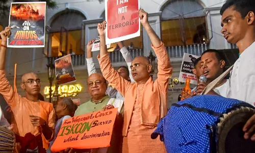 ISKCON Protests in Kolkata for Hindu Leaders Release in Bangladesh