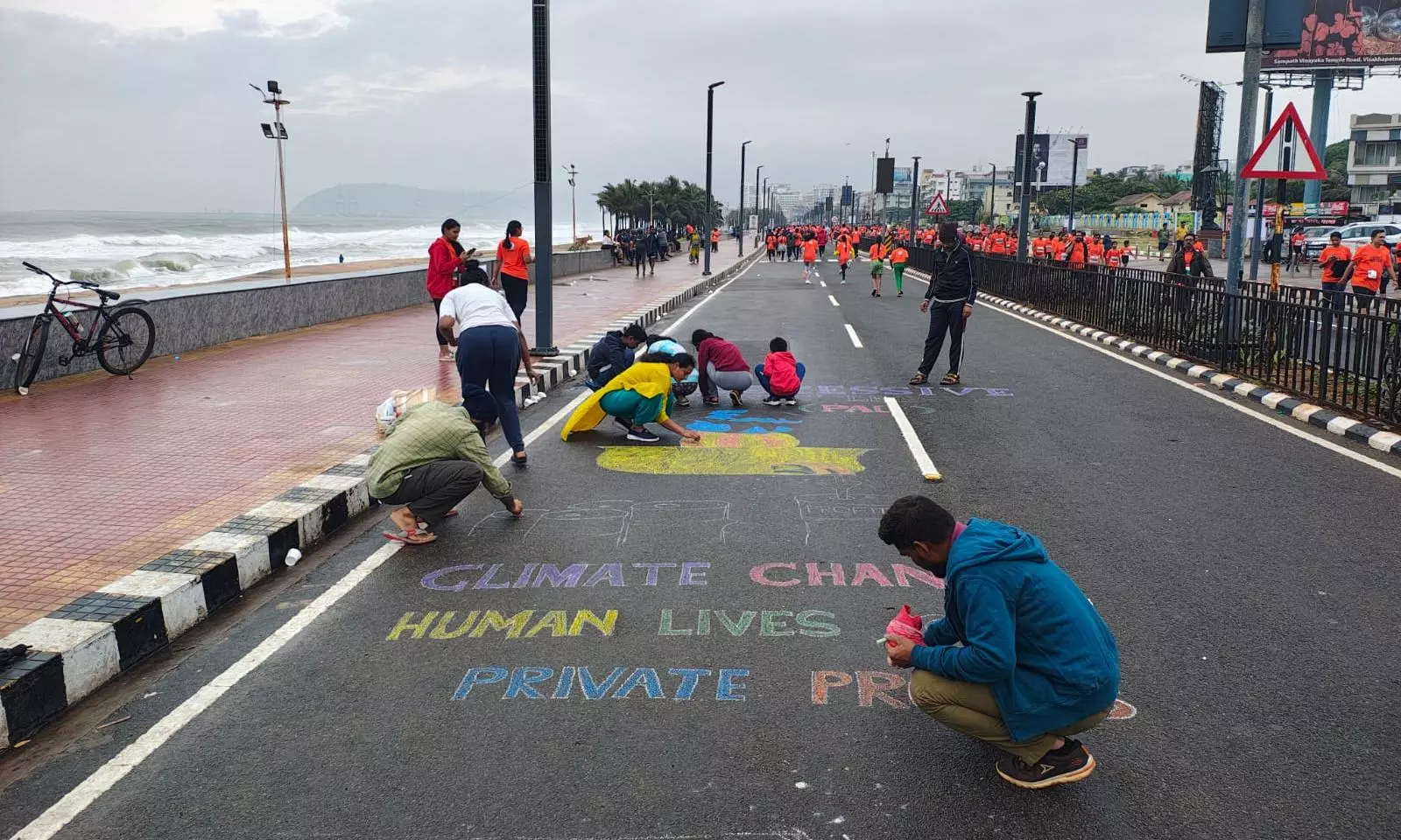 Street art on Visakhapatnam Beachfront speaks out on climate crisis
