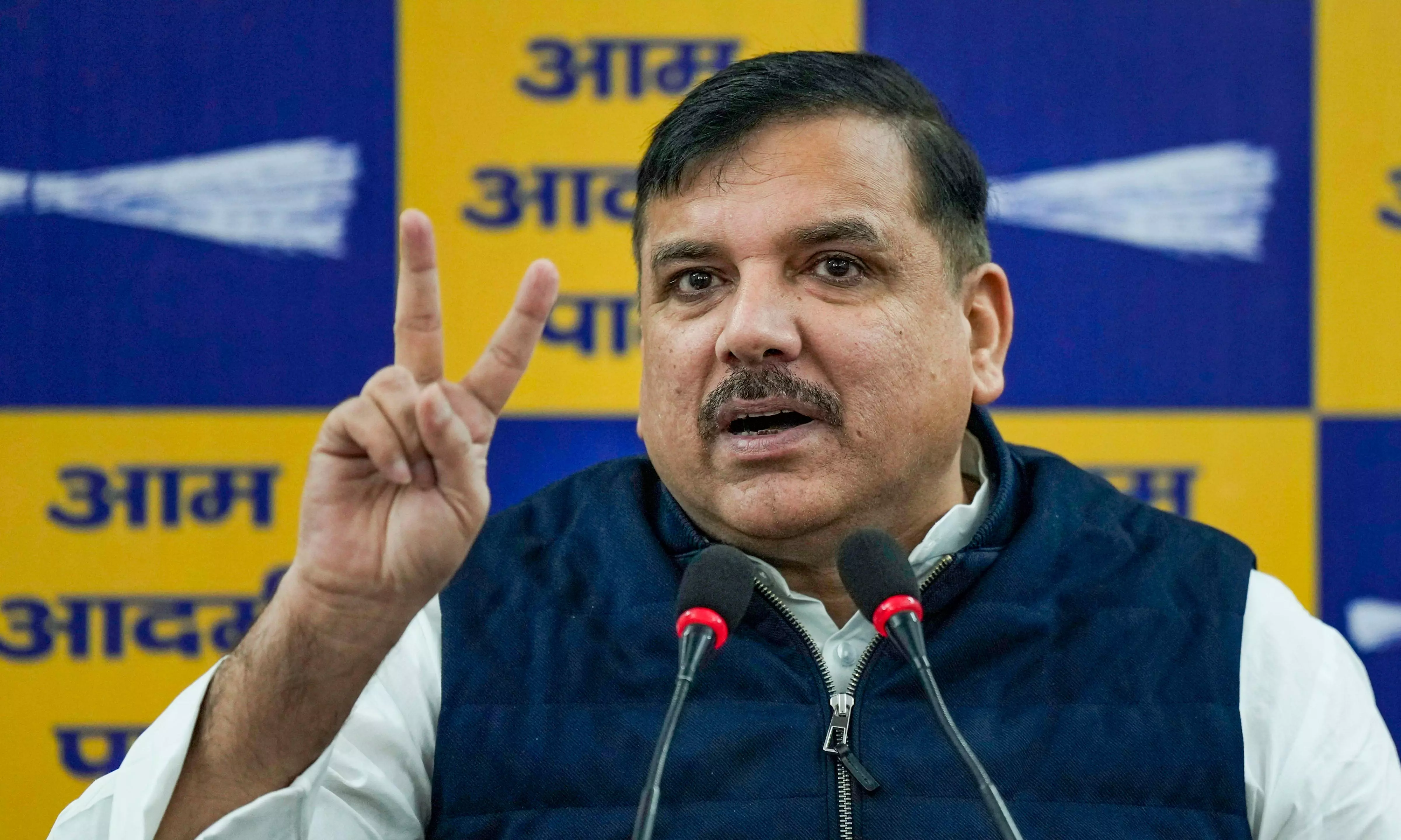 AAP MP Sanjay Singh files motion in RS to discuss rising crimes in Delhi. AAP MP Sanjay Singh files motion in RS to discuss rising crimes in Delhi.