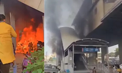 5 bikes gutted at Malakpet Metro station 5 bikes gutted at Malakpet Metro station