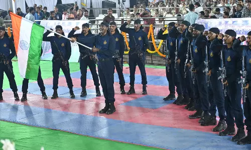 Praja Palana leads to traffic jam at HMDA grounds