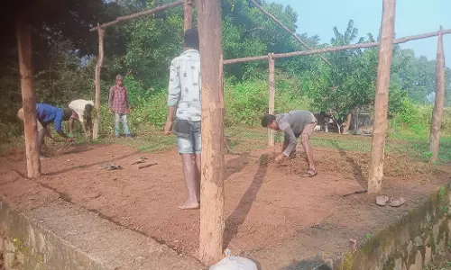 Parents in ASR District Villages Build Makeshift School