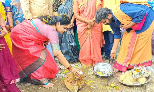 AP: Foundation stone for road and drain projects laid in Saluru