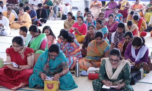 Gita jayanthi celebrated at Banjara Hills Hare Krishna Golden Temple