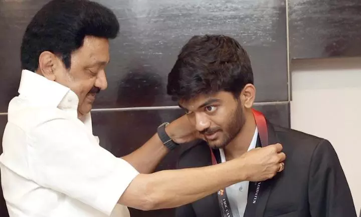 CM Stalin announces cash prize of Rs 5 crore for Gukesh CM Stalin announces cash prize of Rs 5 crore for Gukesh
