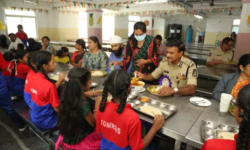 Police Commissioner Visits Telangana Minorities Residential Schools