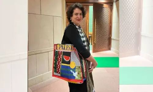 Priyanka Gandhis Palestine Bag Sparks BJP Criticism