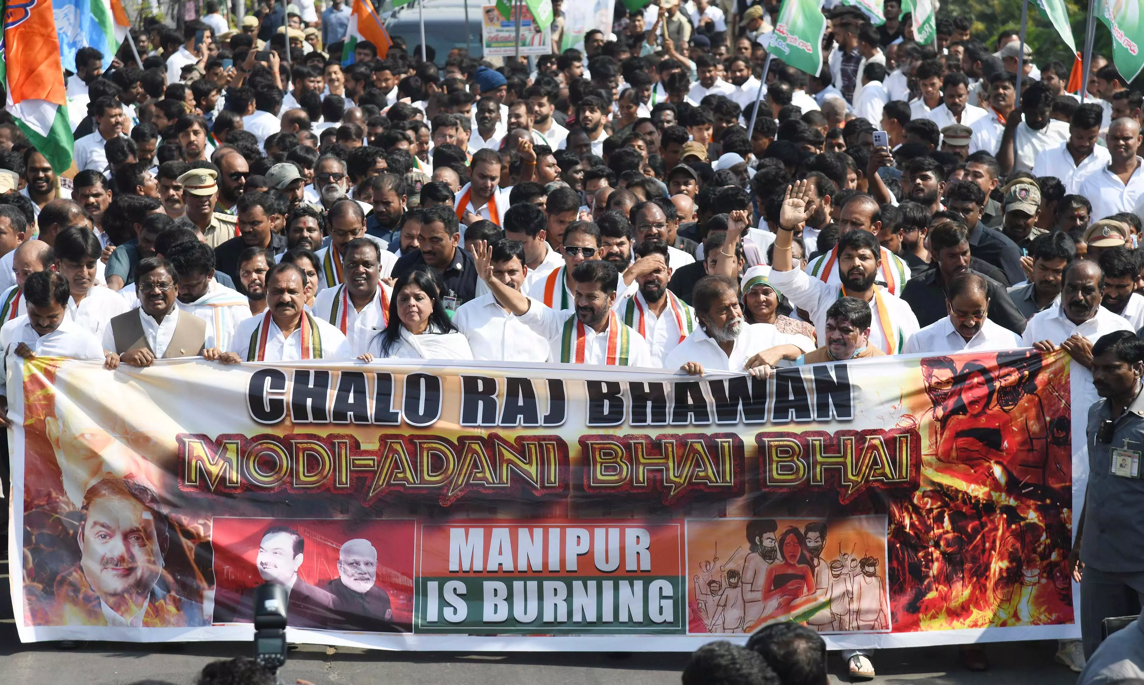 Cops Stop Revanth-led Rally