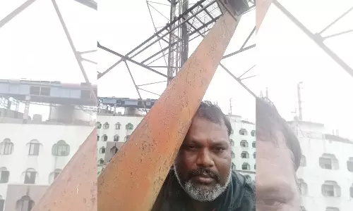 Hyderabad: Home Guard Seeks Reinstatement By Climbing on Tower Near LB Stadium