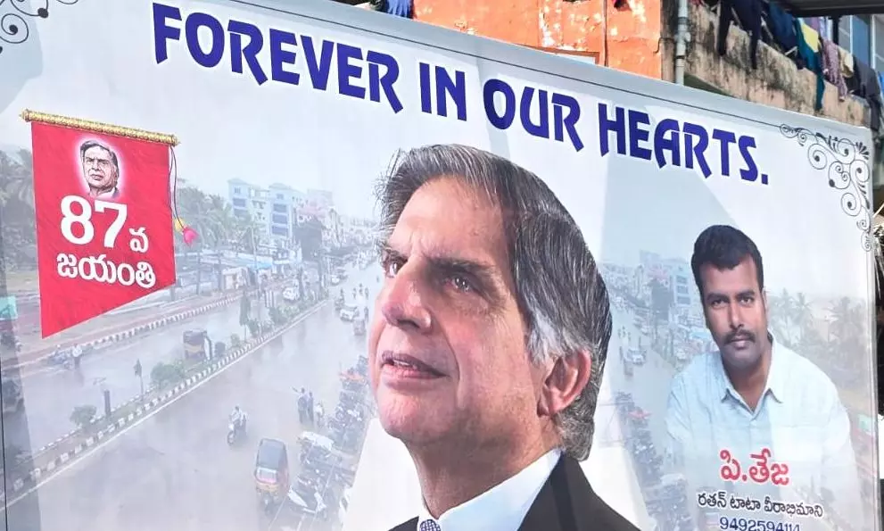 Hoardings appear to rename road in Tirupati after Ratan Tata