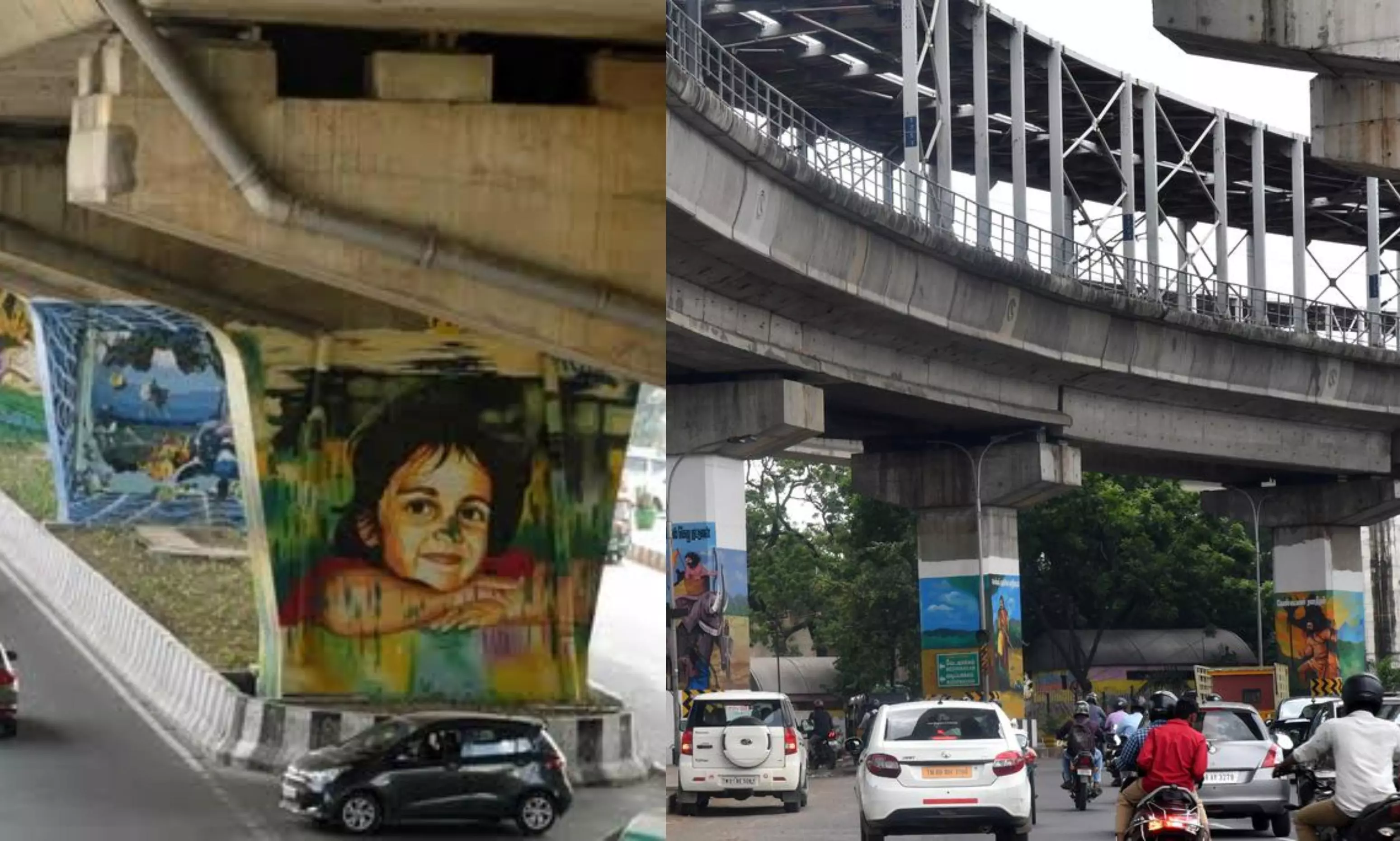 Hyderabad Metro Rail Missing from City Beautification Efforts Hyderabad Metro Rail Missing from City Beautification Efforts