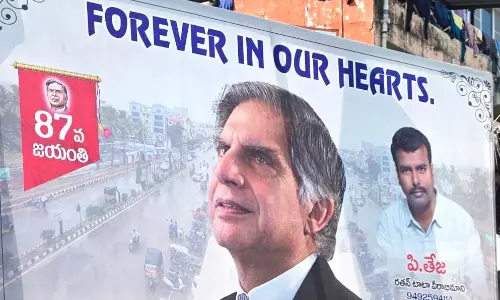 Hoardings appear to rename road in Tirupati after Ratan Tata