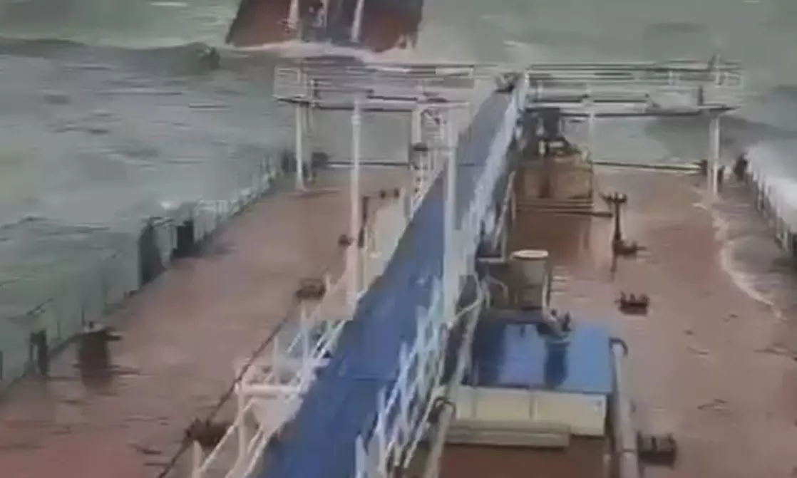 Russia warns of severe environmental damage as oil from damaged tankers washes up on beaches