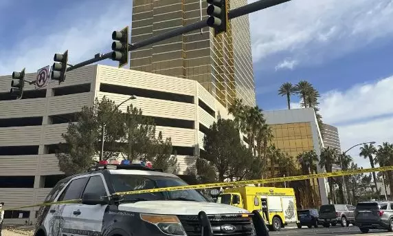 A vehicle catches fire and explodes outside the lobby of Trumps hotel in Las Vegas