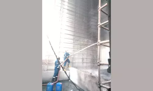 Fire breaks out at under-construction site in Hyderabad Fire breaks out at under-construction site in Hyderabad
