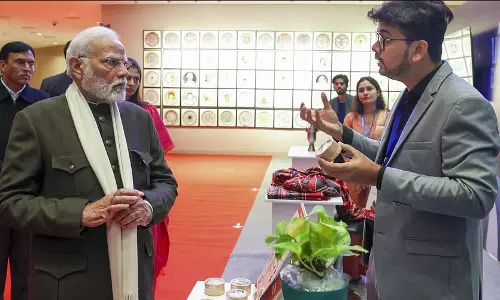 Modi visits exhibition at Viksit Bharat Young Leaders Dialogue